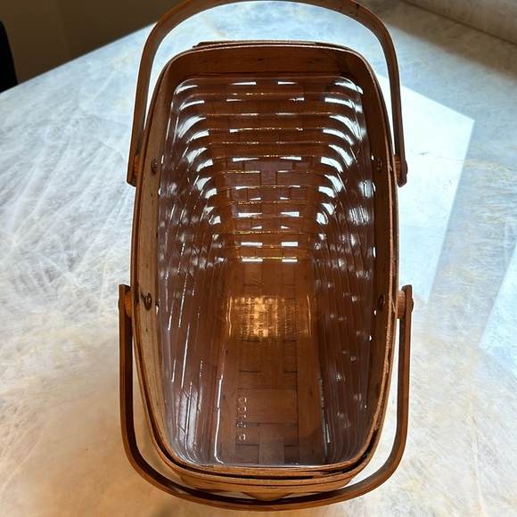 Longaberger Basket Signed Vegetable Fruit with Handles and Plastic Protector - Picture 2 of 6